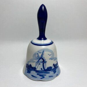 Delft Blue Ceramic Windmill Bell Blauw Dutch Holland Blue and White